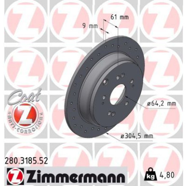 Zimmermann Bremsscheibe SPORT Z 280.3185.52 Zimmermann Bremsscheibe SPORT Z 280.3185.52