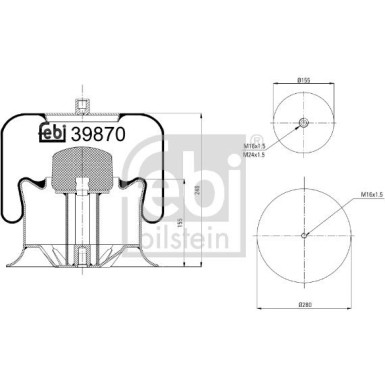 FEBI BILSTEIN 39870 Federbalg, Luftfederung