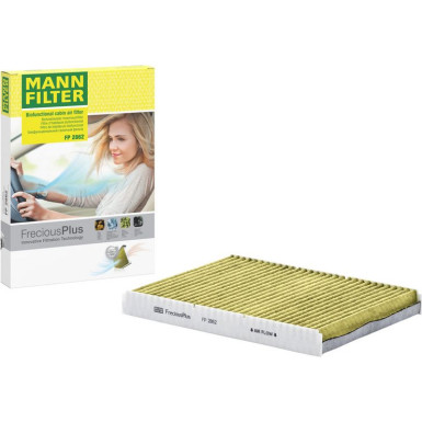 MANN-FILTER FP 2862 Innenraumfilter FreciousPlus Aktivkohlefilter mit Polyphenol, antibakteriell, Feinstaubfilter (PM 2.5)