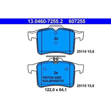 ATE Bremsbelagsatz, Scheibenbremse 13.0460-7255.2