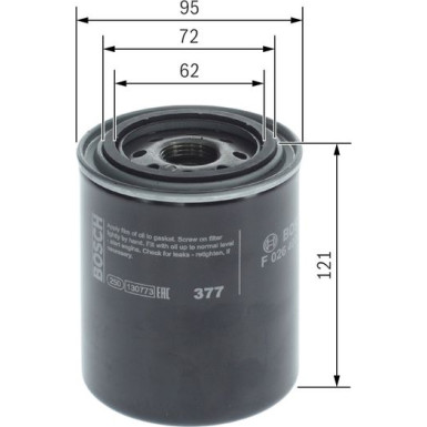 BOSCH F 026 407 198 Ölfilter BOSCH F 026 407 198 Ölfilter