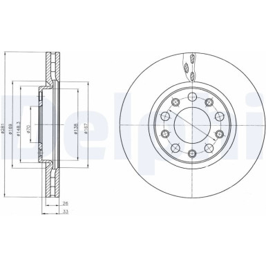 Delphi Bremsscheibe BG4314 Delphi Bremsscheibe BG4314