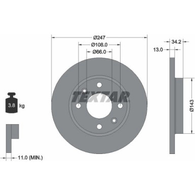 Textar Bremsscheibe PRO 92092803 Textar Bremsscheibe PRO 92092803