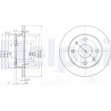 Delphi Bremsscheibe BG3561 Delphi Bremsscheibe BG3561
