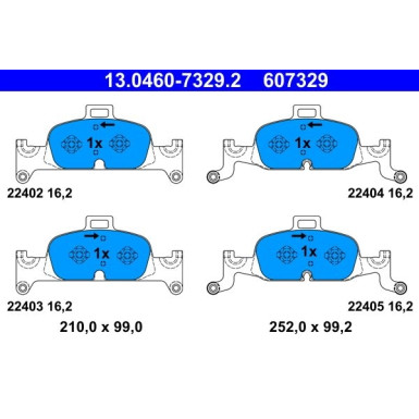 ATE Bremsbelagsatz, Scheibenbremse 13.0460-7329.2 ATE Bremsbelagsatz, Scheibenbremse 13.0460-7329.2