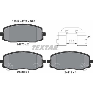 Textar Bremsbelagsatz, Scheibenbremse Q+ 2427501 Textar Bremsbelagsatz, Scheibenbremse Q+ 2427501