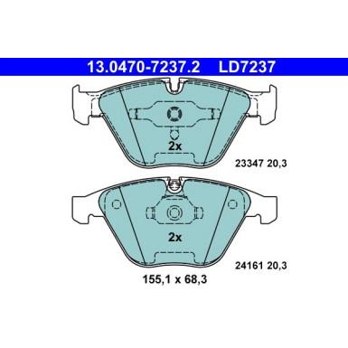 Bremsbelagsatz, Scheibenbremse ATE Ceramic 13.0470-7237.2