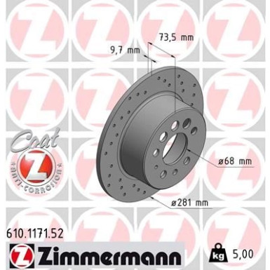 Zimmermann Bremsscheibe SPORT Z 610.1171.52 Zimmermann Bremsscheibe SPORT Z 610.1171.52