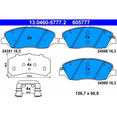 ATE Bremsbelagsatz, Scheibenbremse 13.0460-5777.2 ATE Bremsbelagsatz, Scheibenbremse 13.0460-5777.2
