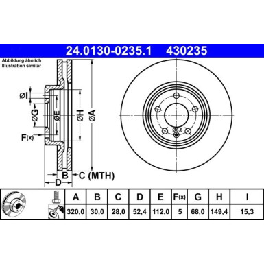 ATE Bremsscheibe 24.0130-0235.1