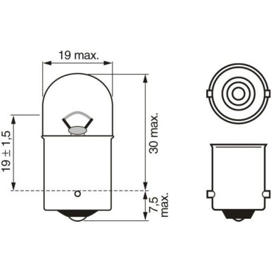 Glühlampe, Blinkleuchte 1 987 302 204 Glühlampe, Blinkleuchte 1 987 302 204