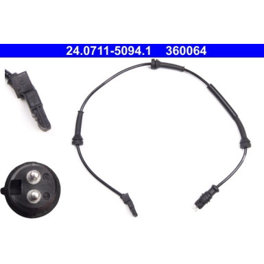 ATE Sensor, Raddrehzahl 24.0711-5094.1 ATE Sensor, Raddrehzahl 24.0711-5094.1