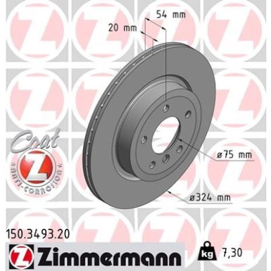Zimmermann Bremsscheibe Coat Z 150.3493.20