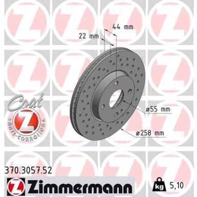Zimmermann Bremsscheibe SPORT Z 370.3057.52
