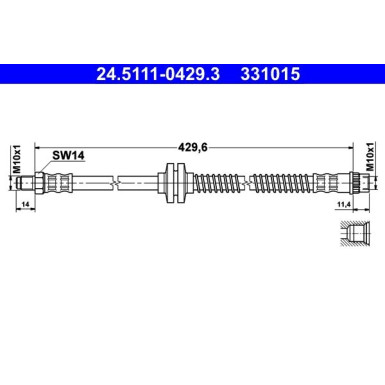 ATE Bremsschlauch 24.5111-0429.3 ATE Bremsschlauch 24.5111-0429.3