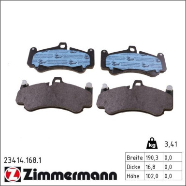 Zimmermann Bremsbelagsatz, Scheibenbremse 23414.168.1