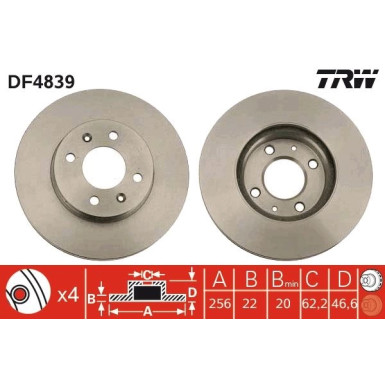 TRW Bremsscheibe DF4839