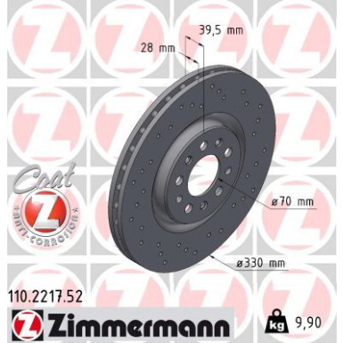 Zimmermann Bremsscheibe SPORT Z 110.2217.52 Zimmermann Bremsscheibe SPORT Z 110.2217.52