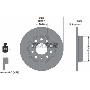 Textar Bremsscheibe PRO 92106303 Textar Bremsscheibe PRO 92106303