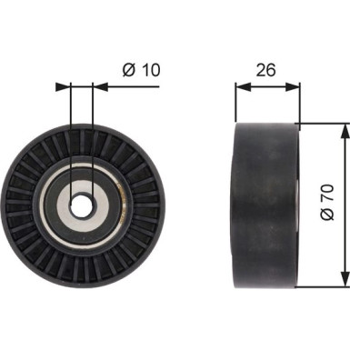 Umlenk-/Führungsrolle, Keilrippenriemen T36393 Umlenk-/Führungsrolle, Keilrippenriemen T36393