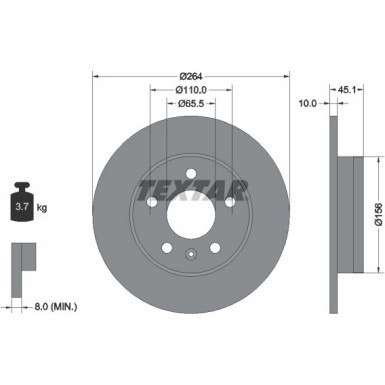 Textar Bremsscheibe PRO 92277303
