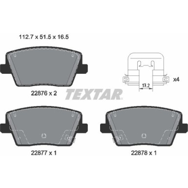 Textar Bremsbelagsatz, Scheibenbremse Q+ 2287601 Textar Bremsbelagsatz, Scheibenbremse Q+ 2287601