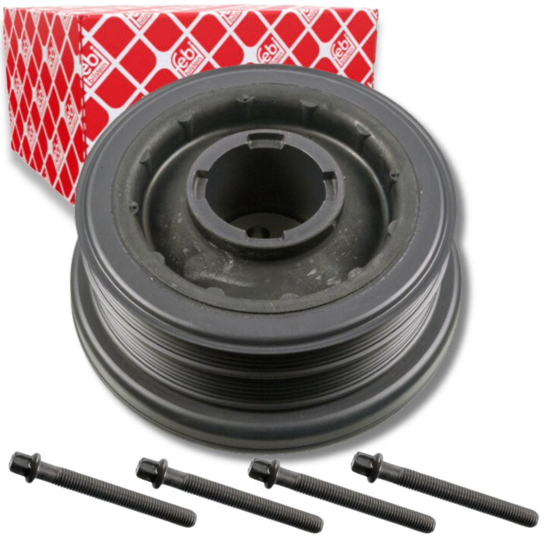 FEBI BILSTEIN 33602 Riemenscheibe, Kurbelwelle 4PK + 6PK, Ø 170, 192mm, 8 Rippen, mit Schrauben