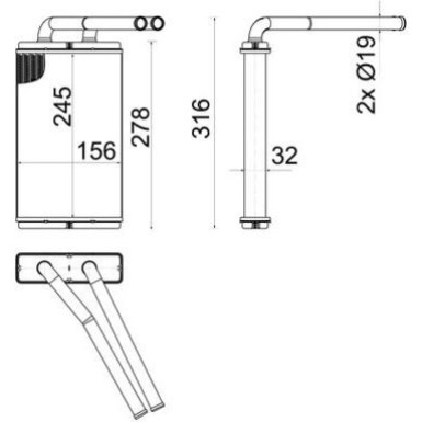 Mahle Wärmetauscher, Innenraumheizung BEHR AH 268 000S
