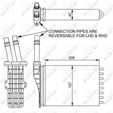 NRF Wärmetauscher, Innenraumheizung EASY FIT 54245
