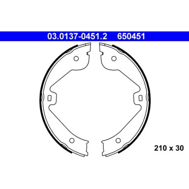 ATE Bremsbackensatz, Feststellbremse 03.0137-0451.2 ATE Bremsbackensatz, Feststellbremse 03.0137-0451.2