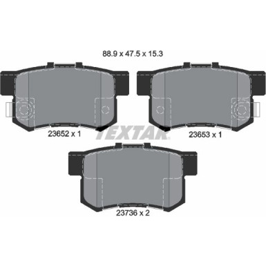 Textar Bremsbelagsatz, Scheibenbremse Q+ 2365201 Textar Bremsbelagsatz, Scheibenbremse Q+ 2365201