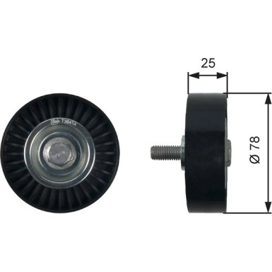 Gates Umlenk-/Führungsrolle, Keilrippenriemen DriveAlign™ T36412