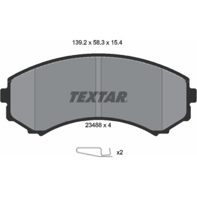 Textar Bremsbelagsatz, Scheibenbremse 2348801 Textar Bremsbelagsatz, Scheibenbremse 2348801
