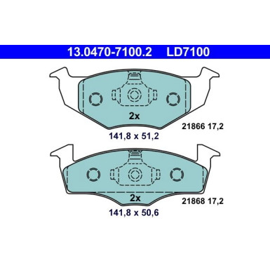 Bremsbelagsatz, Scheibenbremse ATE Ceramic 13.0470-7100.2