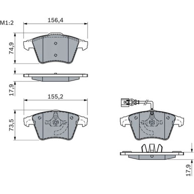BOSCH Bremsbelagsatz, Scheibenbremse 0 986 494 107