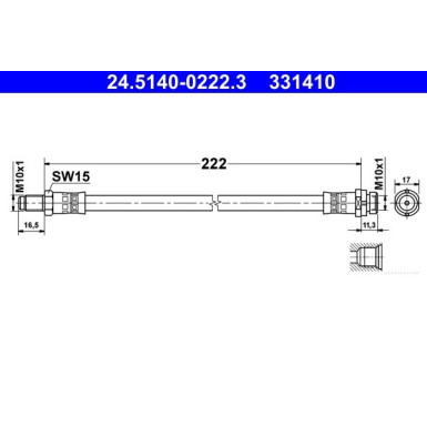 ATE Bremsschlauch 24.5140-0222.3 ATE Bremsschlauch 24.5140-0222.3