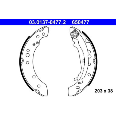 ATE Bremsbackensatz 03.0137-0477.2 ATE Bremsbackensatz 03.0137-0477.2