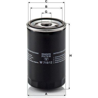 Mann-Filter Ölfilter W 719/12 Mann-Filter Ölfilter W 719/12