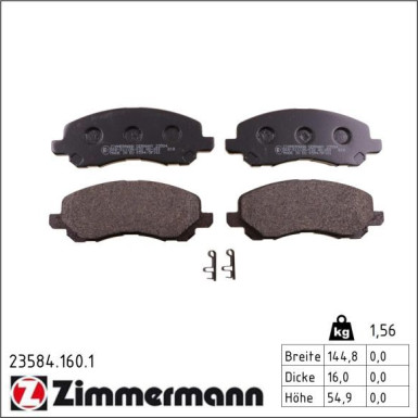 Zimmermann Bremsbelagsatz, Scheibenbremse 23584.160.1