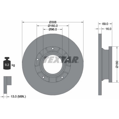 Textar Bremsscheibe PRO 92292603
