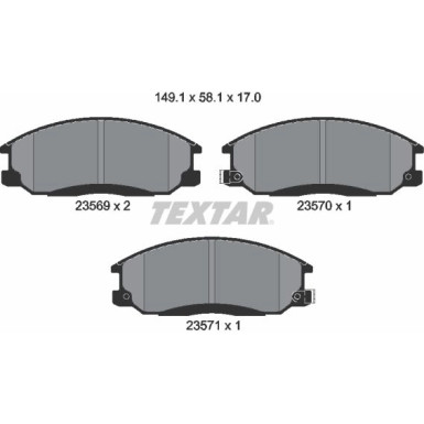 Textar Bremsbelagsatz, Scheibenbremse 2356901