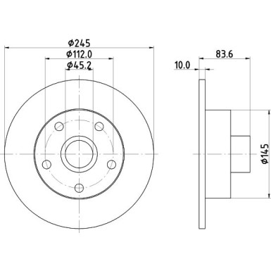 Hella Bremsscheibe PRO 8DD 355 104-231 Hella Bremsscheibe PRO 8DD 355 104-231