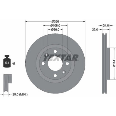 Textar Bremsscheibe PRO 92111503