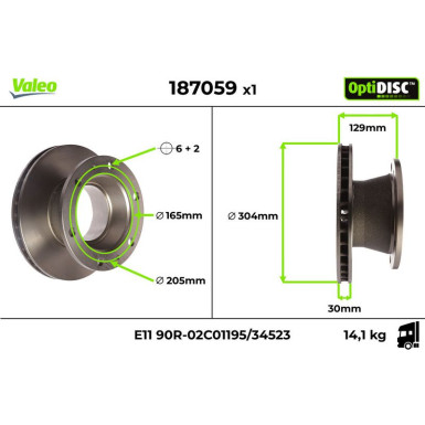 Valeo Bremsscheibe OptiDISC 187059