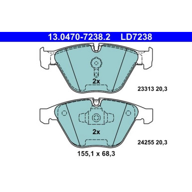 Bremsbelagsatz, Scheibenbremse 13.0470-7238.2 Bremsbelagsatz, Scheibenbremse 13.0470-7238.2