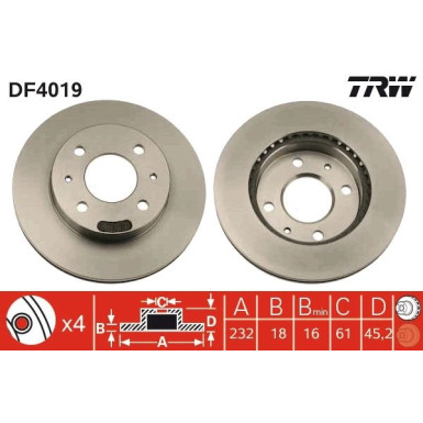 TRW Bremsscheibe DF4019