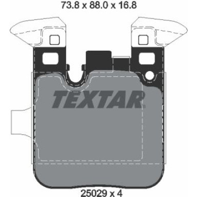 Textar Bremsbelagsatz, Scheibenbremse 2502901 Textar Bremsbelagsatz, Scheibenbremse 2502901