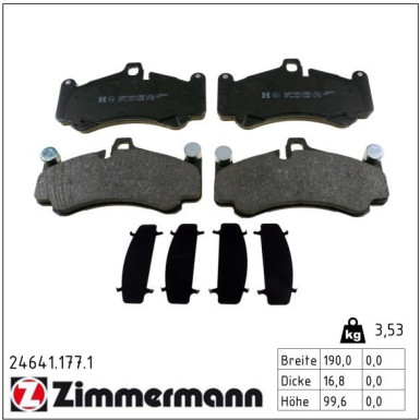 Zimmermann Bremsbelagsatz, Scheibenbremse 24641.177.1