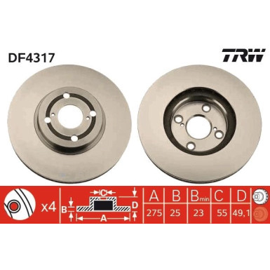 Bremsscheibe DF4317