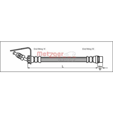 Metzger Bremsschlauch 4114762 Metzger Bremsschlauch 4114762